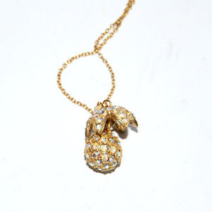 dainty rhinestone gold pineapple necklace fruit